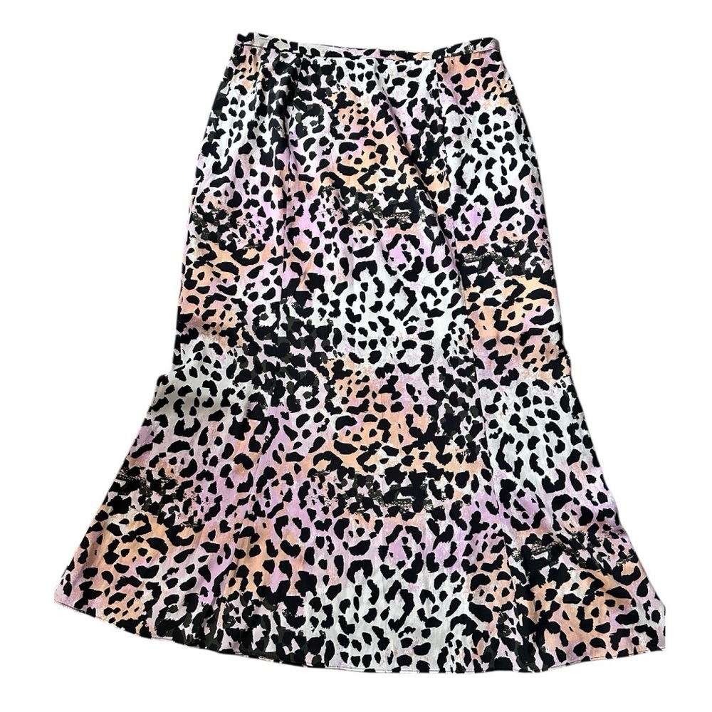 Veronica Beard Leopard Print Silk Midi Skirt Chic Statement Sz 6 - Picture 2 of 6